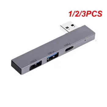 1/2/3PCS 1 USB Šakotuvą, 3 Port USB 3.0 Adapteris Nešiojamas Mini Jungiamojo Stotis Ultra-Slim 5Gbps/480Mbps High Speed Multi USB-C