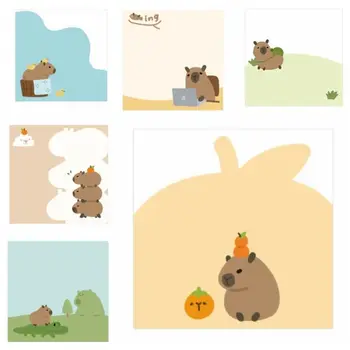 100 Lapų Animacinių Filmų Capybara Memo Pad Žymos Capybara Posted Notepad Kawaii Mielas Sticky Notes Mokyklos Reikmenys