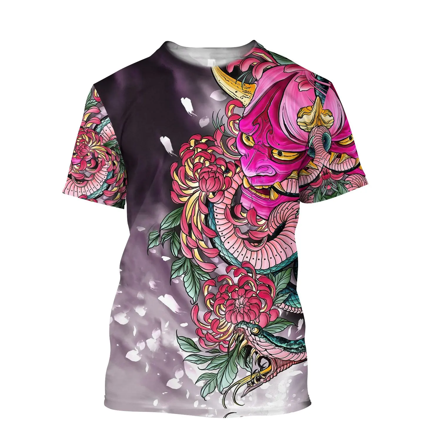 Vasaros Laisvalaikio Piktųjų Dvasių Modelio vyriški T-shirt Hip-Hop 3D Spausdinimo Asmenybės Lazdele Kaklo trumpomis Rankovėmis Viršūnes Mados Drabužiai Nuotrauka 5