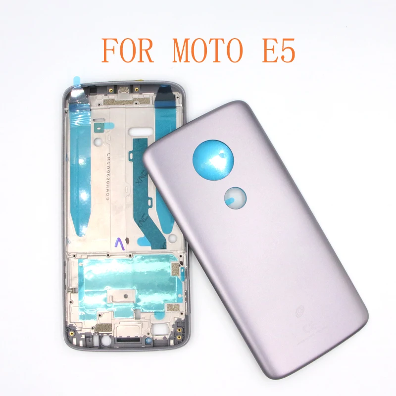 10VNT E5 Galiniai Būsto Atveju, Motorola Moto E5 Viduryje Rėmas + Baterijos Dangtelį Durys, Pakeisti Bezel Plokštė Padengti Nuotrauka 0
