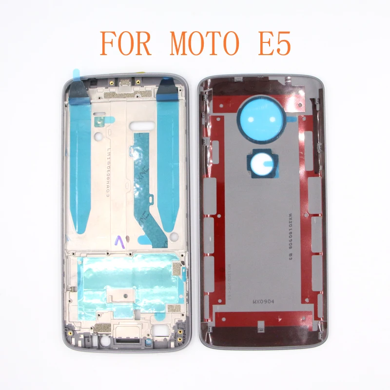 10VNT E5 Galiniai Būsto Atveju, Motorola Moto E5 Viduryje Rėmas + Baterijos Dangtelį Durys, Pakeisti Bezel Plokštė Padengti Nuotrauka 2