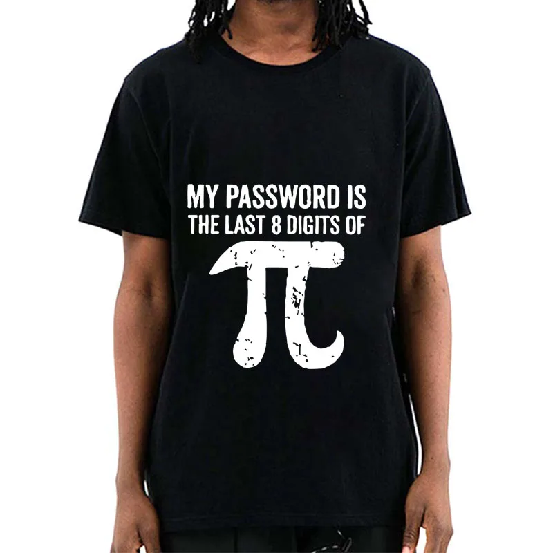 Juokinga pi dizaino matematikos atspausdintas t-shirt atsitiktinis o-kaklo gatvės stiliaus vyrų marškinėlius Vyrams, vyriški marškinėliai 100% medvilnė Nuotrauka 4