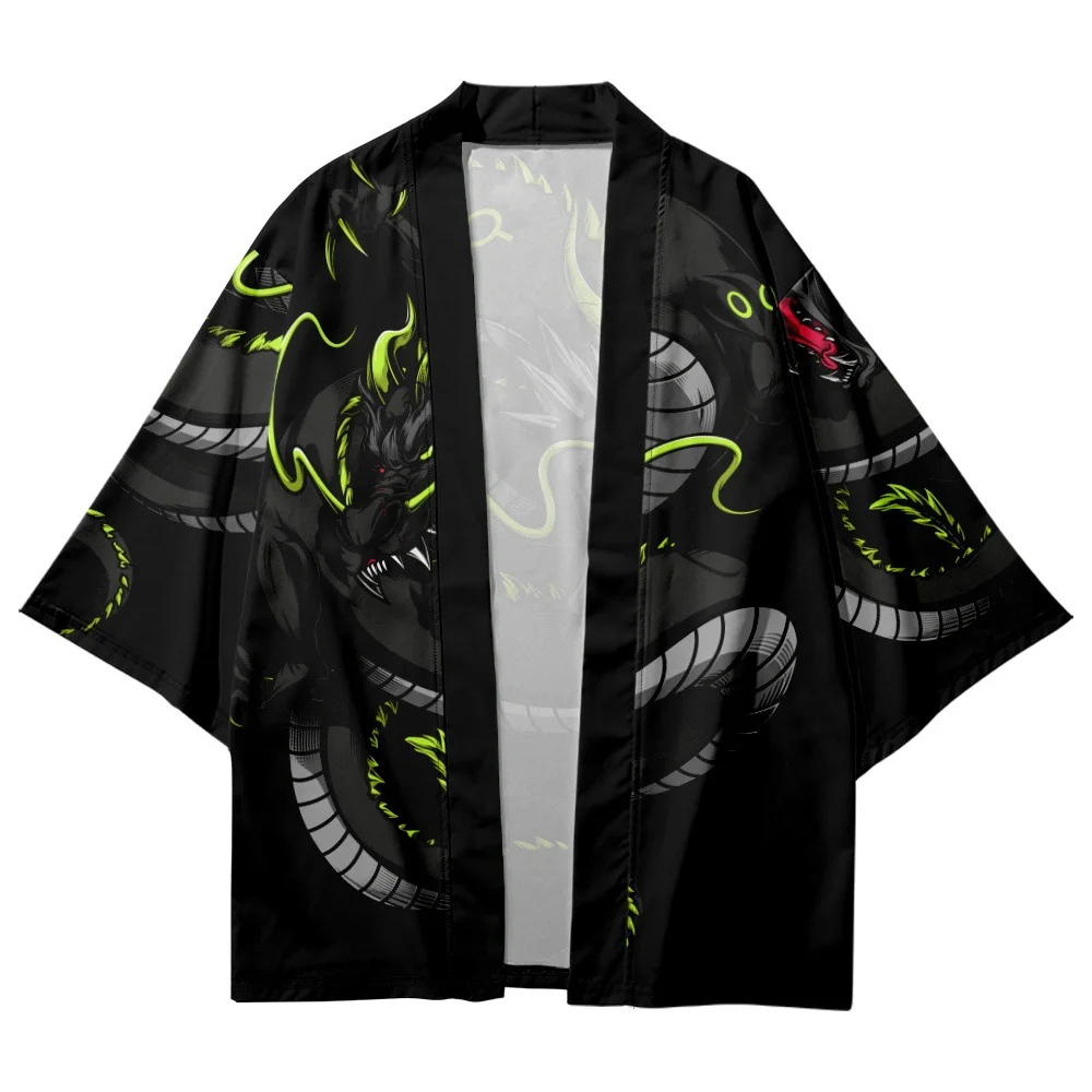 Kinijos Drakonas Spausdinti Fashion Beach Japonijos Cosplay Kimono Megztinis Vyrams Marškinėliai Yukata Haori Moterų Tradicinių Azijos Drabužių Nuotrauka 4