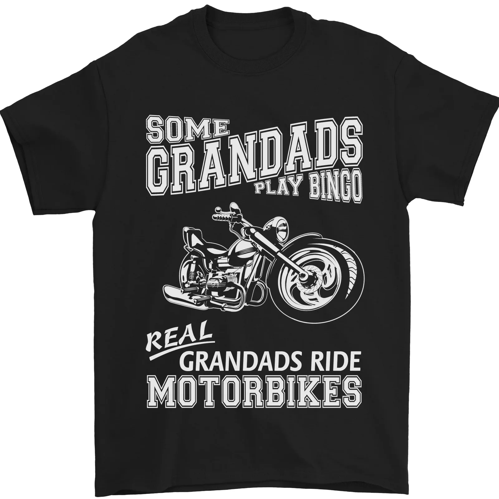 Moto Grandads Bingo Motociklininkas 100% Medvilnės Marškinėliai Nuotrauka 0