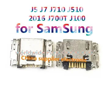 10vnt-100vnt Micro USB Prievadas, skirtas SamSung Galaxy J5 J7 J710 J510 2016 J700T J100 Įkrovimo Lizdo Jungtis Prijunkite Dock