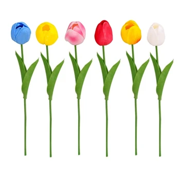 10vnt Dirbtinės Tulpės Modeliavimas Gėlių Ornamentais Dekoruoti Reikmenų, skirtų Vestuvių, Gimtadienio Pateikti Priedų