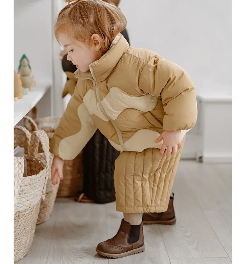 Prekės ženklo Dizainas Vaikai Ančių Pūkų Paltai 2023 Naujas Žiemos Berniukų, Mergaičių Mielas Šilta Striukė Outwear Kūdikių Bamblys Nuotrauka 1