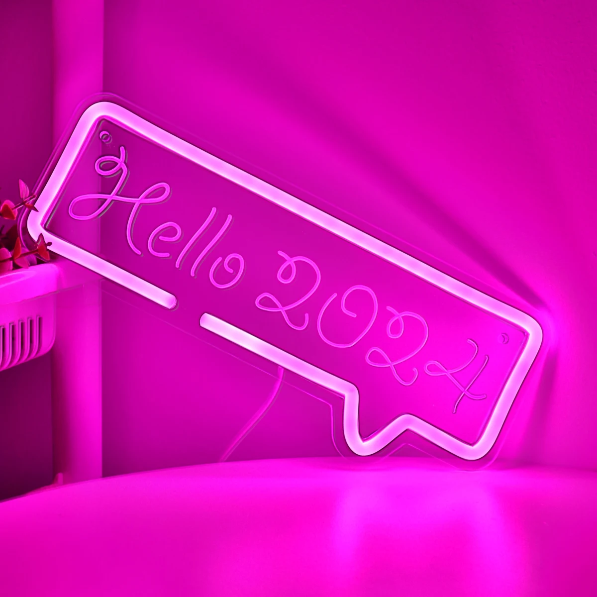 1pc Kreivė Laišką Sveiki 2024 Su Burbulo Formos LED Neonas Pasirašyti Naują Metų Pub Klubas Kambarys Šalis Dekoro 11.34