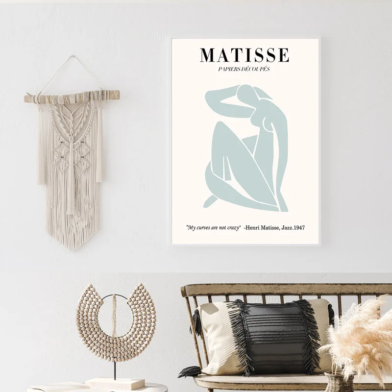 Abstrakti Matisse Mergina Koralų Spalvinga Lapų Šiaurės Plakatai Ir Spausdina Modernios Sienos Meno Tapybos Drobės Kambarį Namo Apdaila Nuotrauka 3