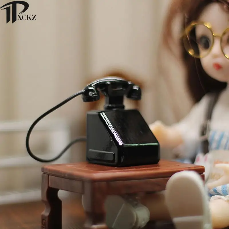 Lėlių Retro Telefono Miniatiūriniai Telefono Modelis Retro Mini 
