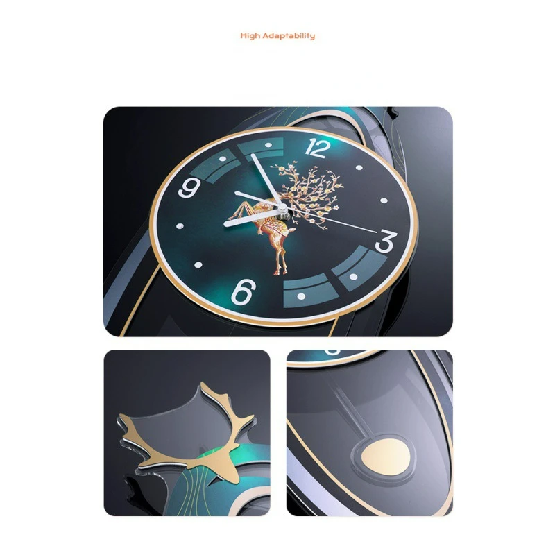 Modernios Šviesos Prabangus Laikrodis Sieninis Laikrodis Kambarį Kūrybos Paprasta Mados Namų Atmosferą Sieninis Laikrodis Lempa Namų Decord Nuotrauka 1
