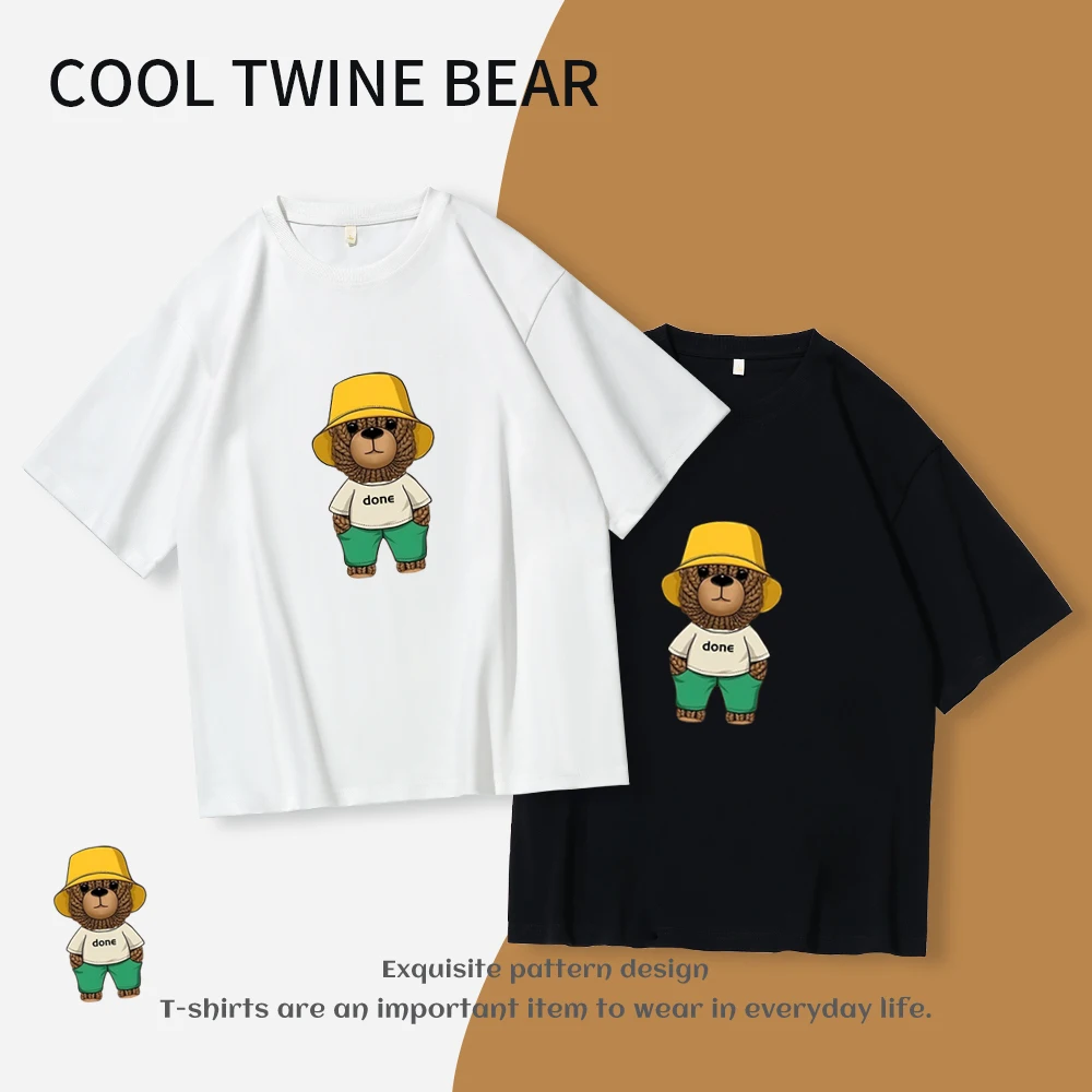 rendy grafinis atspausdintas T-shirt negabaritinių trumpas rankovėmis 100% medvilnė, vyrų ir moterų topai Nuotrauka 0