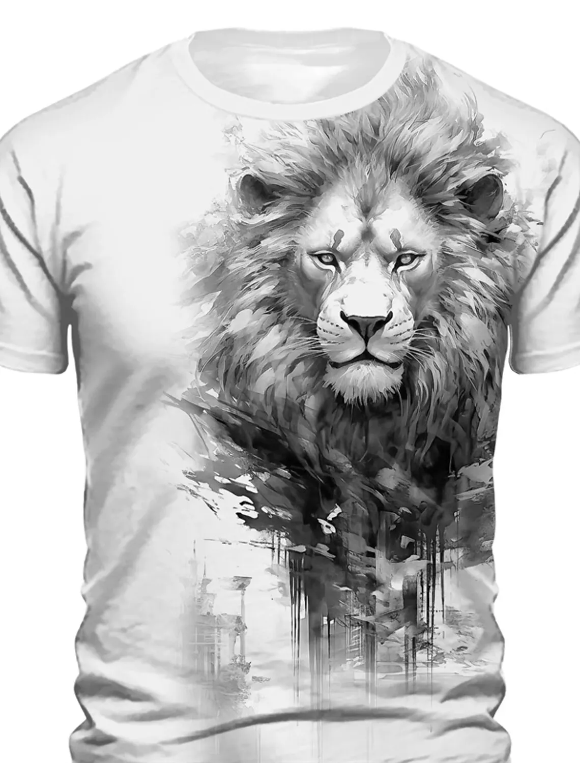 Vasaros Derlius T shirt Vyrams Liūtas Grafika 3D Spausdinimo Mados Trumpas Rankovės marškinėliai, vyriški Drabužiai, Negabaritinių marškinėliai Streetwear Nuotrauka 4