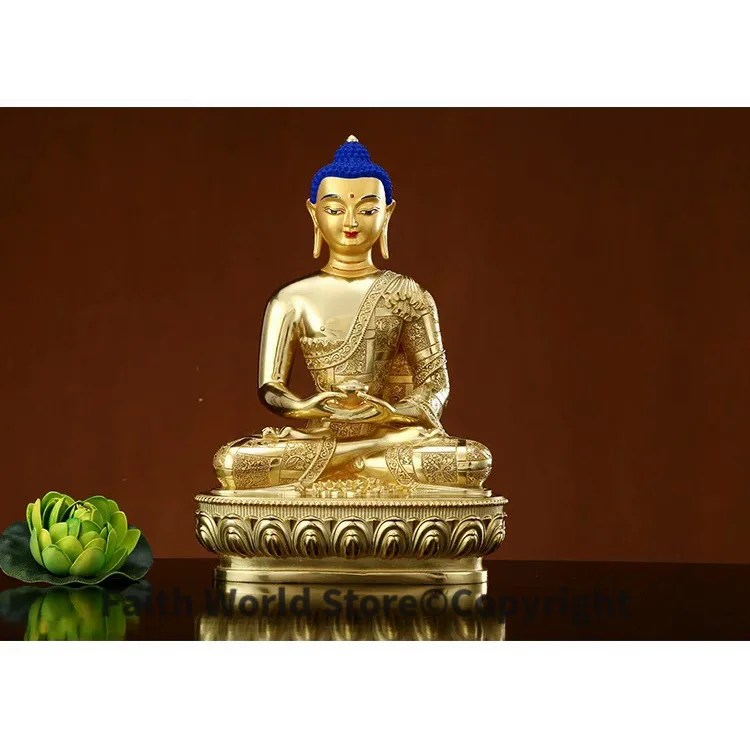 Kokybiškas Paauksavimas Budos statula Azijoje Tailandas, Nepalas Tibeto šventykla palaiminti saugus, sveikas, sėkmės Amitabha Budizmo patriarchas Nuotrauka 1
