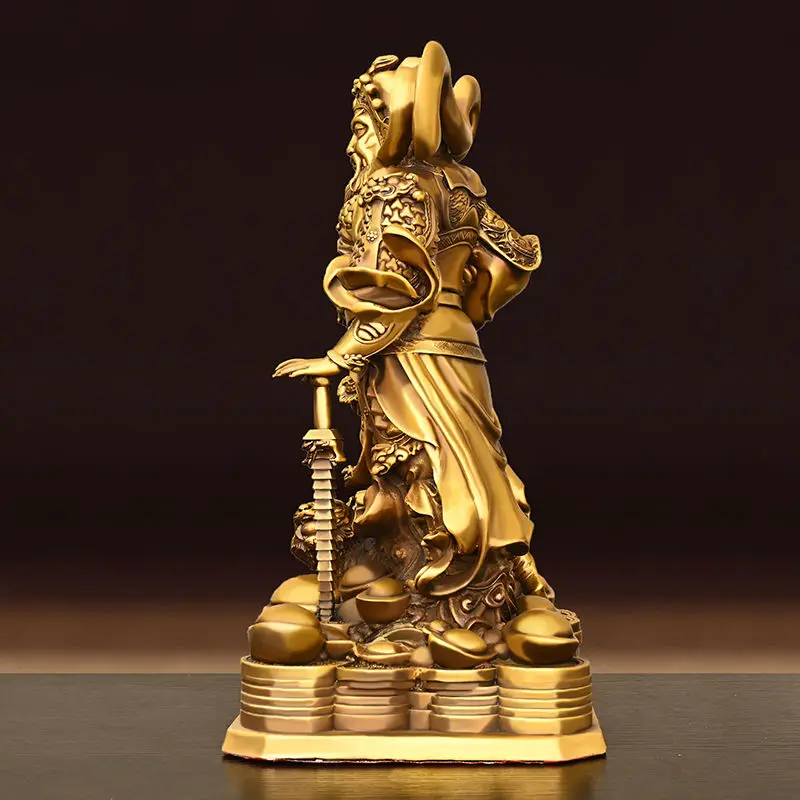Grynas Bronzinė Statula Zhao Gongming Ornamentu Namų Kambarį Papuošalai Cai Wu Dievas Stovi Statula Nuotrauka 4