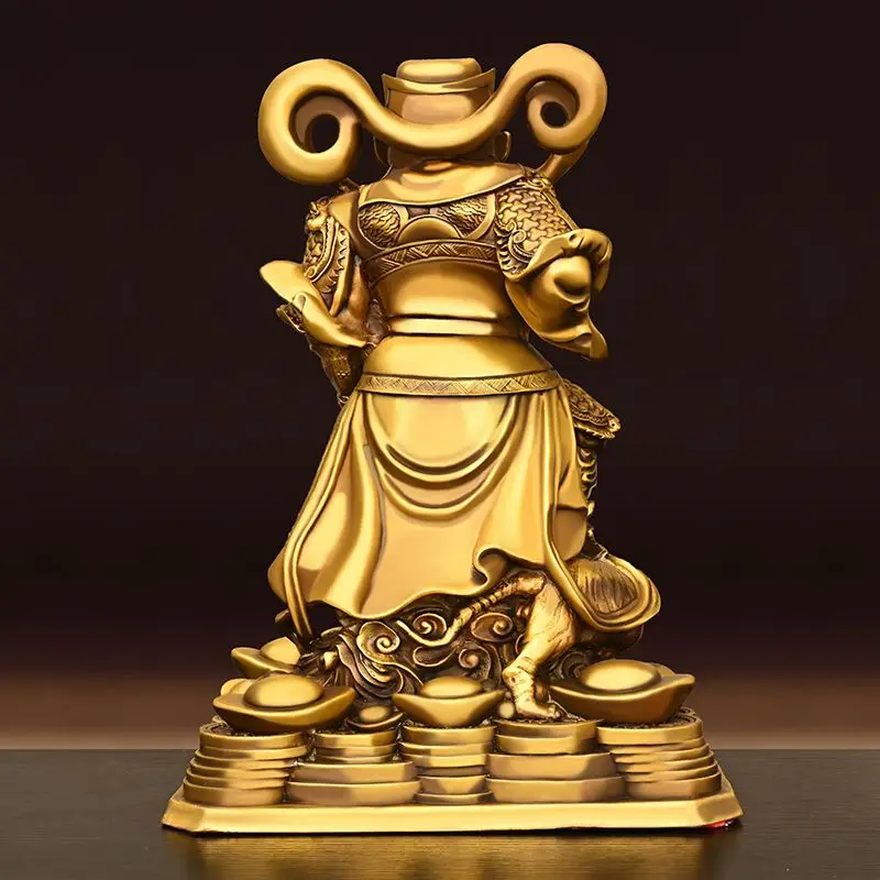 Grynas Bronzinė Statula Zhao Gongming Ornamentu Namų Kambarį Papuošalai Cai Wu Dievas Stovi Statula Nuotrauka 5
