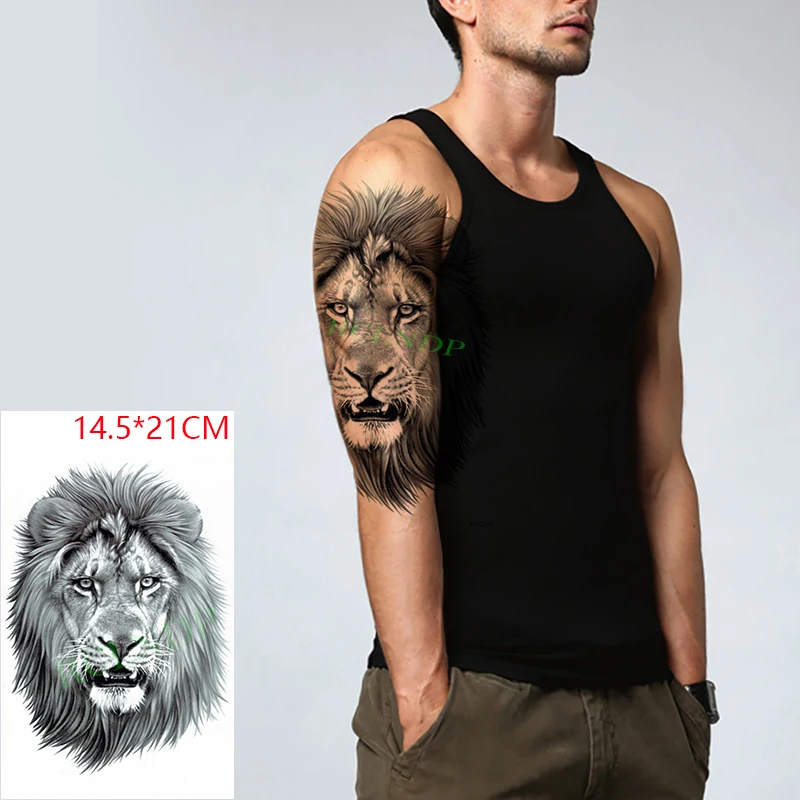 Atsparus vandeniui Laikina Tatuiruotė Lipdukas Cool Lion Katė Gyvūnų Tatto Lipdukai 