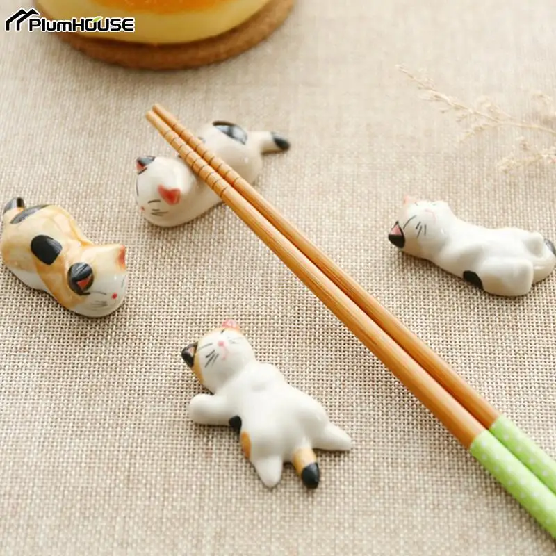 Cute Kačių Lazdelėmis Poilsio Šaukštas Turėtojas Japonijos Ramen Lazdelėmis Pagalvę Suši Šaukštas Šakutė Poilsio Stalo Apdaila-Virtuvės Indų Nuotrauka 0