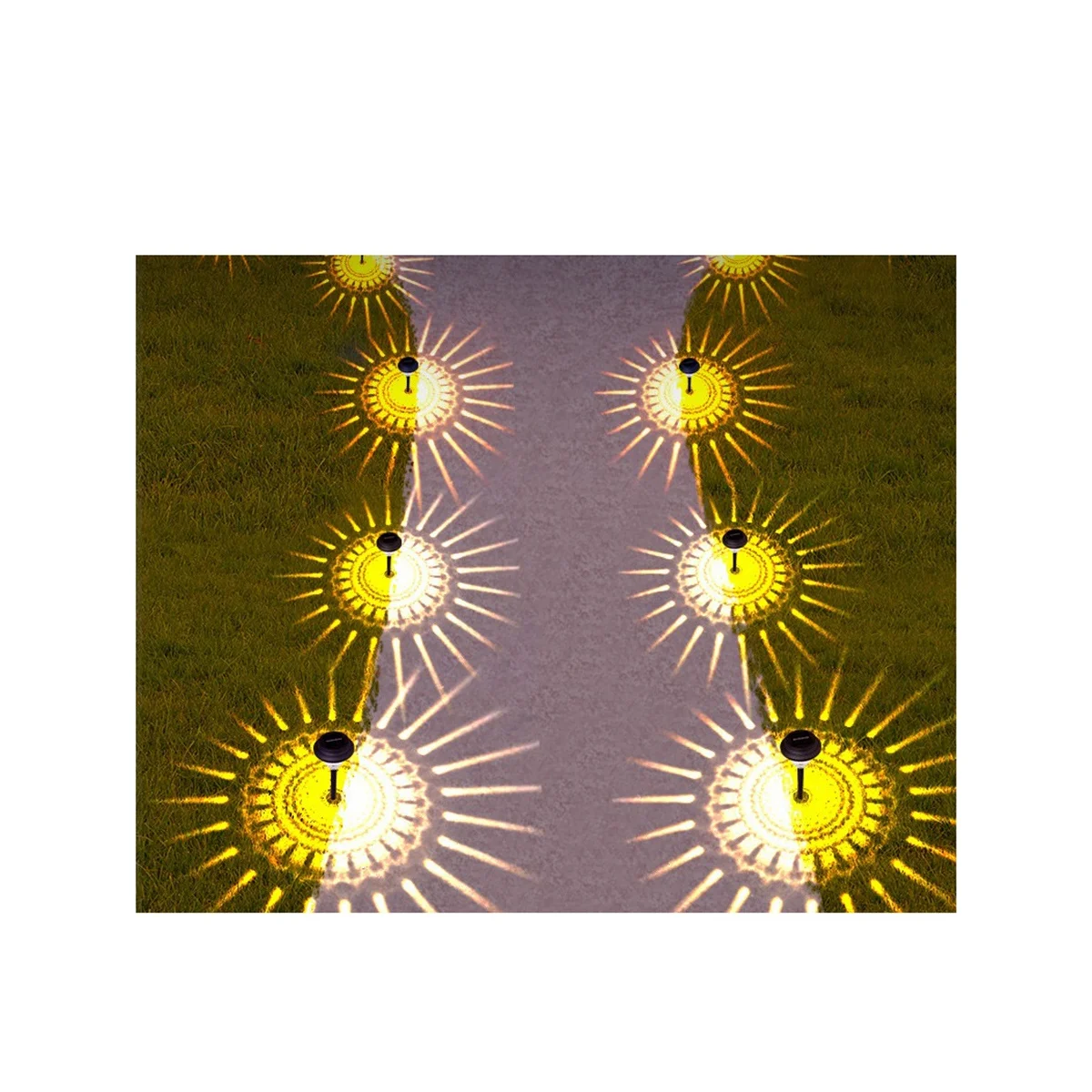 6Pcs Lauko Saulės Šviesos Kelias Šiltą Šviesą LED Saulės Šviesos Lauko Vandeniui Saulės energija Varomas Sodo Kraštovaizdžio Puošmena Nuotrauka 4