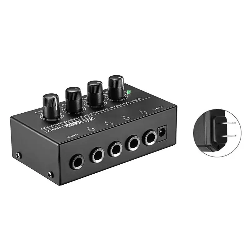 HA400 4 Kanalų Mini Audio Stereo laisvų Rankų įrangos Ausinių Stiprintuvas su Maitinimo Adapteris MUMS/UK/EU/AU Plug Nuotrauka 1