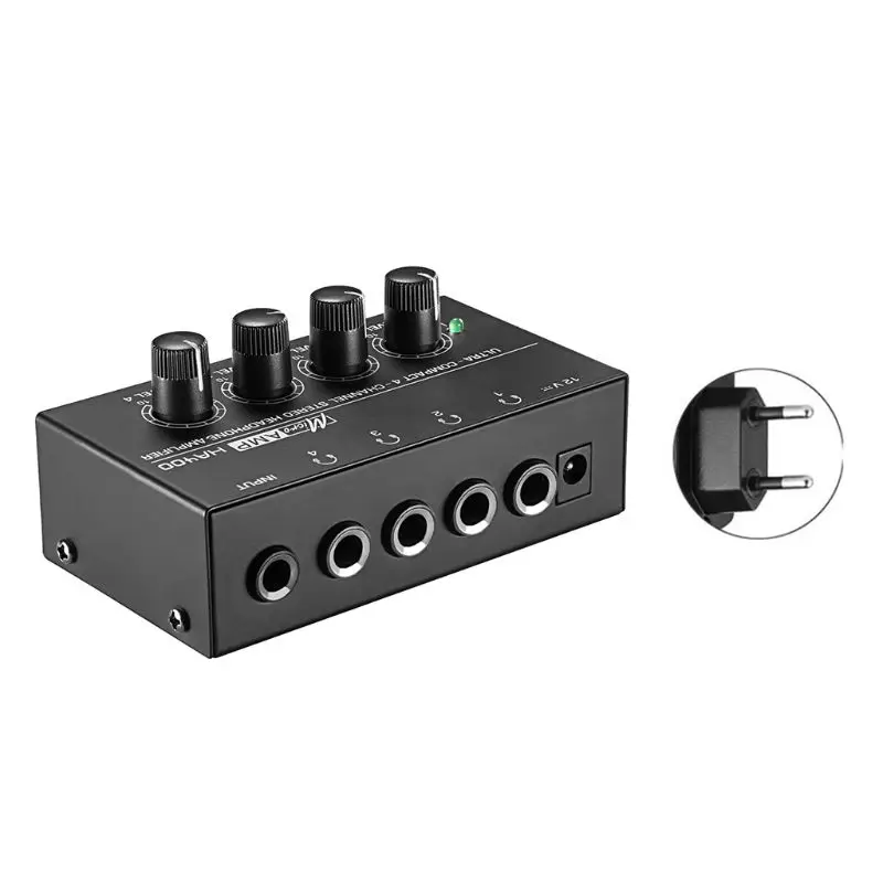 HA400 4 Kanalų Mini Audio Stereo laisvų Rankų įrangos Ausinių Stiprintuvas su Maitinimo Adapteris MUMS/UK/EU/AU Plug Nuotrauka 3
