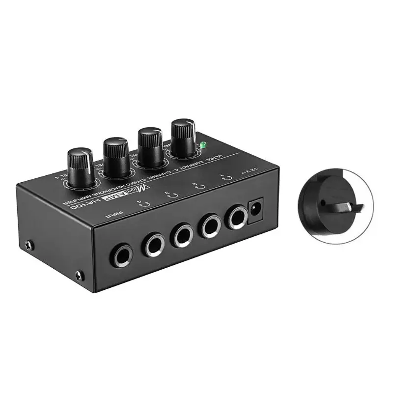 HA400 4 Kanalų Mini Audio Stereo laisvų Rankų įrangos Ausinių Stiprintuvas su Maitinimo Adapteris MUMS/UK/EU/AU Plug Nuotrauka 4