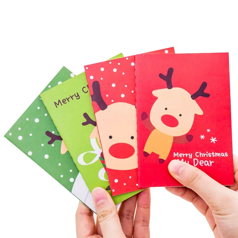 4pcs/daug kawaii Linksmų Kalėdų kišenėje sąsiuvinis mielas darbotvarkės memo pad geriausia Kalėdų dovanos vaikams, kanceliarinės prekės Nuotrauka 1