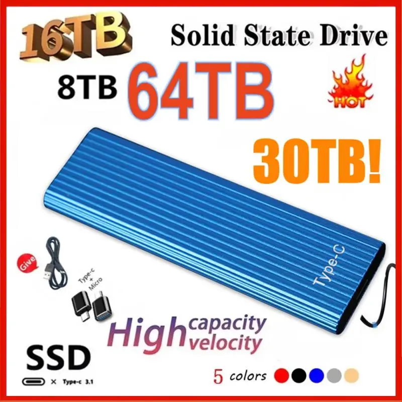 Nešiojamų SSD 16TB 8 TB Išorinį Kietąjį Diską, USB 3.1 Kietojo Kietajame Diske Didelės Spartos Saugojimo Prietaisas Nešiojamieji kompiuteriai/Desktop/Mac Nuotrauka 0
