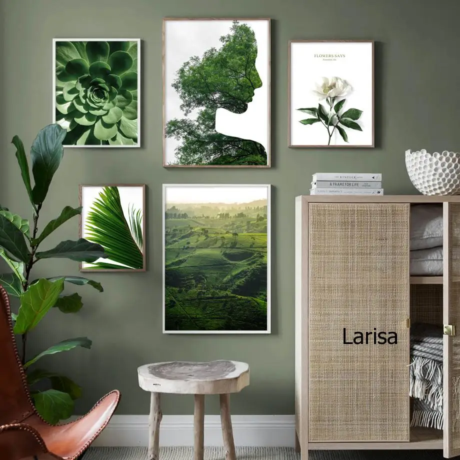 Nuotraukos Namų Dizaino Šiuolaikinės Plakatai Žaliųjų Augalų Paveikslai Tapyba Sienos Meno Palėpės Interjeras, Kambario, Apdailos Frameless Nuotrauka 0