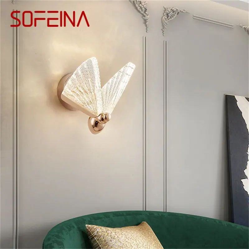 SOFEINA Šiaurės Kūrybos Drugelis Sienos Žibintai Sconces Modernios LED Lempos, Šviestuvai, Dekoratyvinis Namų Nuotrauka 0