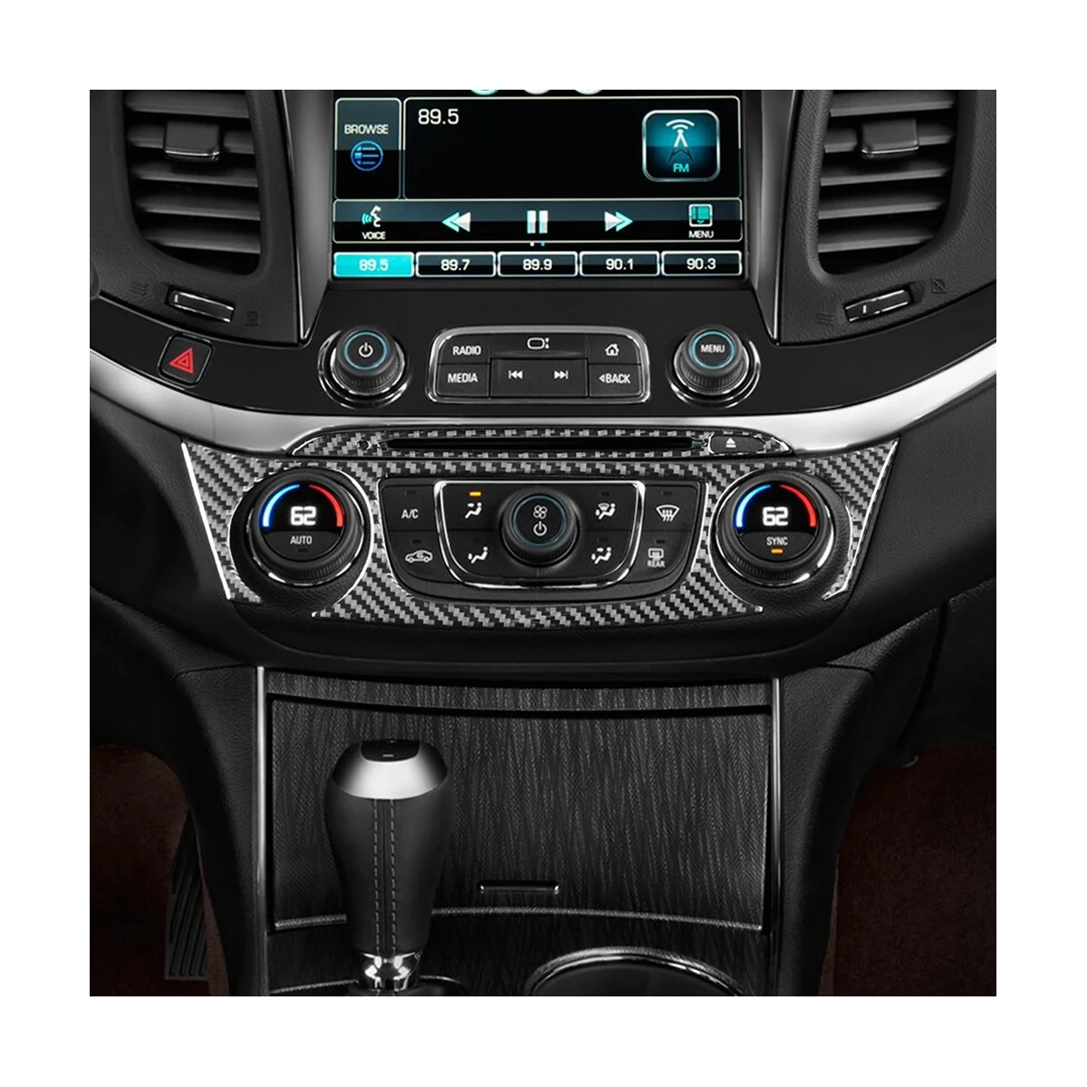 Už Chevy Impala 2014-2020 M. Minkštas Anglies Pluošto Automobilių Centrinė Kontrolė Oro Kondicionierius Mygtukai Padengti Apdaila Lipdukas Priedai Nuotrauka 1