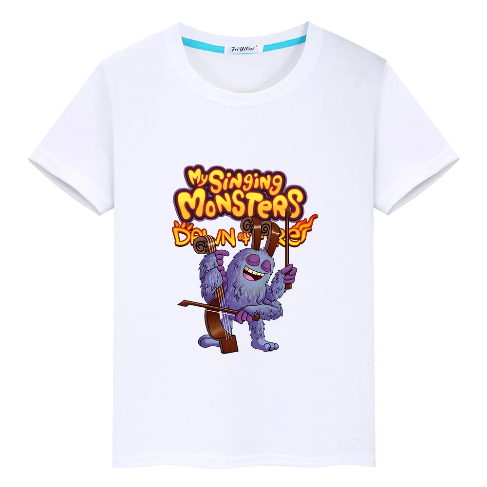 Mano Dainavimas Monstrai Kawaii Animacinių filmų marškinėliai Atsitiktinis O-kaklo Mielas Spausdinimo Tee marškinėliai 100% Medvilnė, Aukštos Kokybės Tshirts Berniukų/Mergaičių Tee Nuotrauka 2