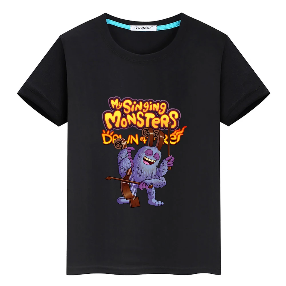 Mano Dainavimas Monstrai Kawaii Animacinių filmų marškinėliai Atsitiktinis O-kaklo Mielas Spausdinimo Tee marškinėliai 100% Medvilnė, Aukštos Kokybės Tshirts Berniukų/Mergaičių Tee Nuotrauka 4