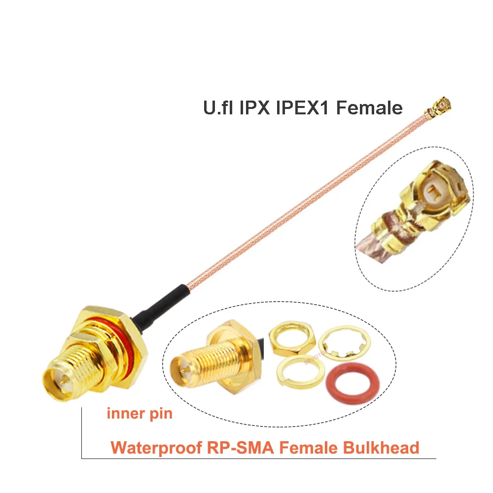 10VNT/DAUG Vandeniui SMA / RP-SMA Female į IPX U. fl IPEX1 Moterų RG178 Kabelis WIFI Antenos Extension Adapter SMA IPX Megztinis Nuotrauka 2