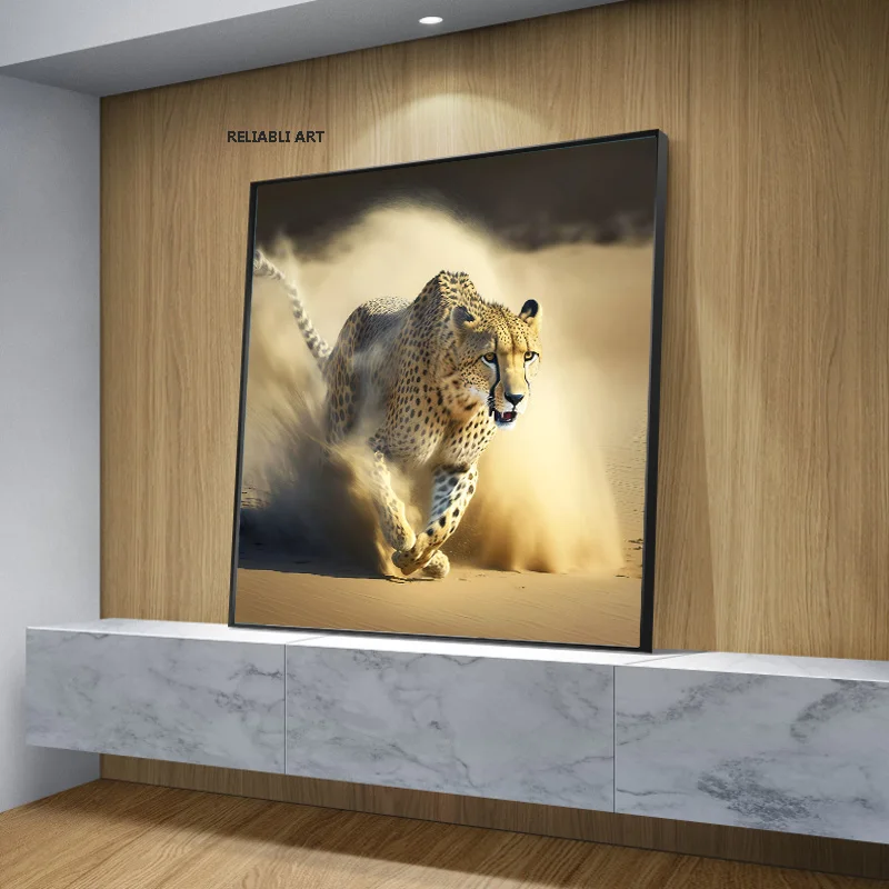 Veikia Cheetah Plakatas Dekoro Kambariai Tapybos Plakatai, Drobė Spausdinimo Gyvūnų Nuotraukos Šiaurės Šalių Namų Gyvenimo Kambario Sienos Menas Nuotrauka 0