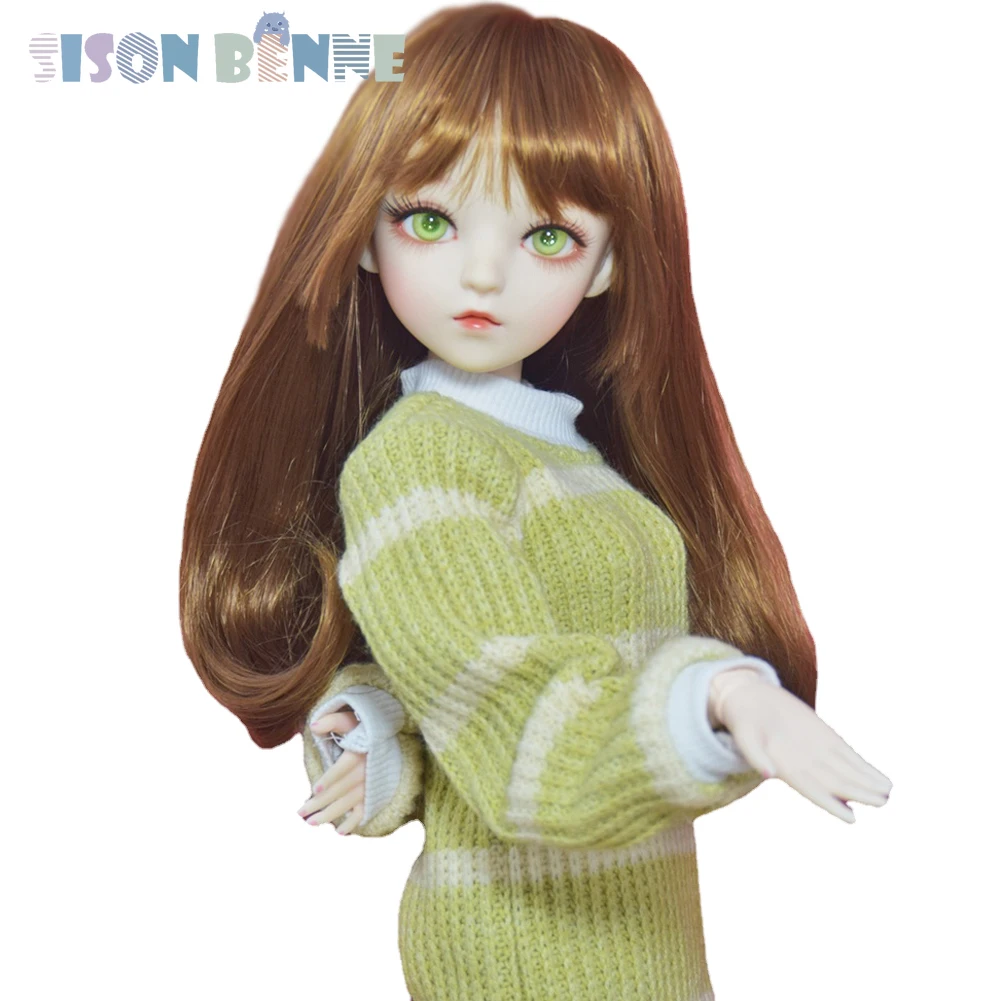 SISON BENNE 1/3 BJD Doll 24 Aukščio Mergina Lėlės su Megztinis, Batai Keičiamajame Perukai, Pilnas Komplektas Nuotrauka 0