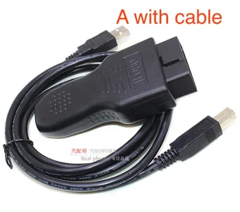 1pc Automobilių OBD2 16pin OBDII kištukinė jungtis automobilių diagnostikos sąsaja su USB duomenų kabeliu būsto