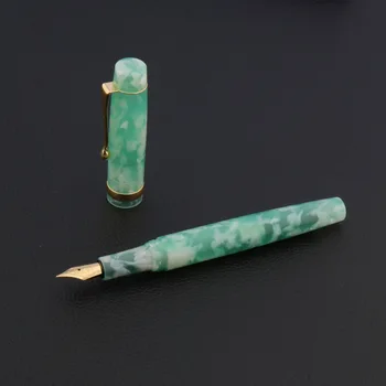 1pc Jade žalia Akrilo dovana pen mados Twist Su Aukso Įrašą dovana Plunksnų Fontanas Pen