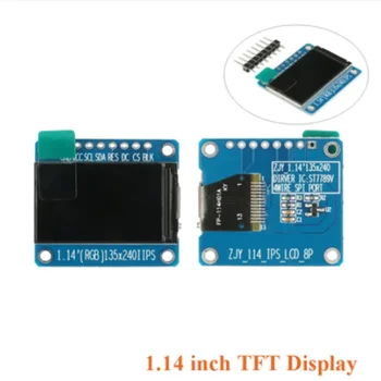 1PCS 1.14 colių Ekranas, IPS LCD TFT LCD Modulis ST7789 HD Spalvinga Ekrano Visą Vaizdą 8pin 135x240 3.3 V SPI Sąsaja