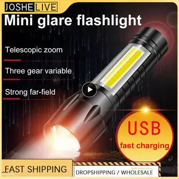 1PCS Galingas LED Žibintuvėlis Įkraunamas USB 18650 Vandeniui Zoom Žvejybos, Medžioklės 100000 Liumenų Taktinis Žibintuvėlis LED