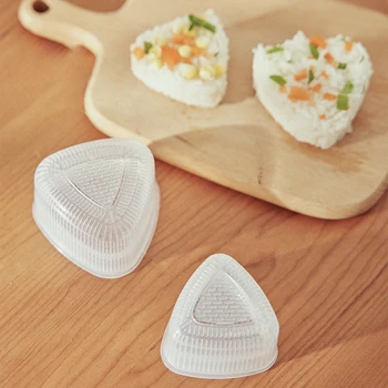1Set Suši Trikampio Formos Cartoon Formos Japonų Ryžių Kamuolys Pietūs Mini Virtuvės Reikmenys, Įrankiai, Plastikas