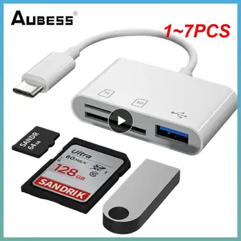 1~7PCS Elough C Tipo Adapteris TF CF, SD Atminties Kortelių Skaitytuvą, USB, C, Kortelės Adapteris, Skirtas Macbook OTG Rašytojas Kompaktiškas