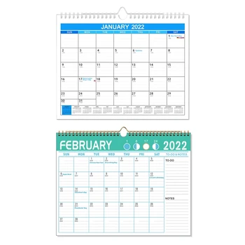 2021-2022 Sieninį Kalendorių 18 Mėnesio Kalendorius, Jul. 2021-Dec. 2022 Twin-Vielos Privalomas Kabinti Kablys Nusprendė, Blokus, 15