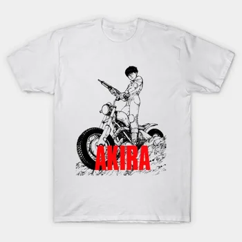 2021 Vyrų/Moterų Vasaros Baltos Gatvės Mados Hip-Hop Akira Moto Motociklų Tetsuo Dviračių T-shirt Medvilnės Tees trumpomis Rankovėmis Viršūnes