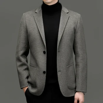 2023-Nauja vyriškų drabužių Džentelmenas Britų Mados Tendencija Atsitiktinis Žemyn Įdėklas Dvipusis korėjos Versija, Atliekantys Vestuvių Švarkas