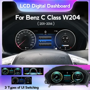2023 Naujų Automobilių LCD Skaitmeninis Prietaisų skydelis Mercedes C-Class W204 2011-2014 NTG 4.5 Virtualus Kabinos Kuro RPM Atnaujinti Skydelis