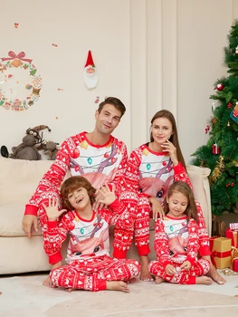 2024 m. Naujųjų Metų Drabužių Kalėdų Šeimos Atitikimo Komplektus Mama, Tėtis, Vaikai Pižama Komplektas 