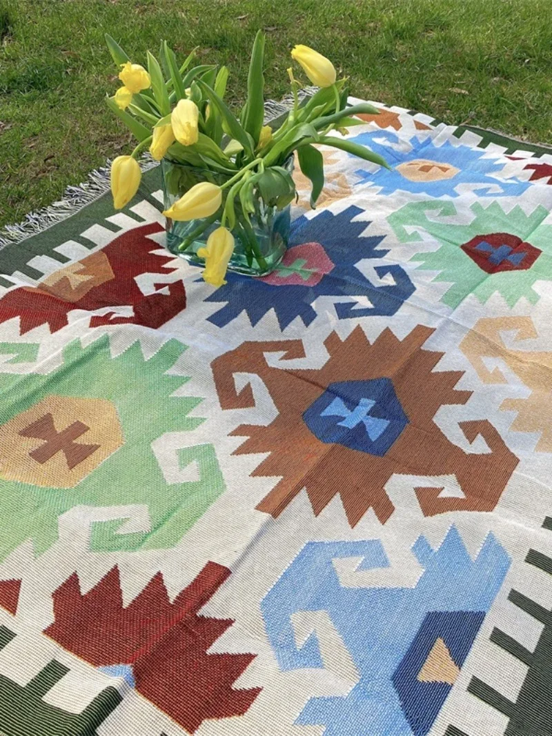 Pavasario gegužinė iškylą kilimėlis, lauko stalas audinio danga, audinio rankšluostį Nuotrauka 1