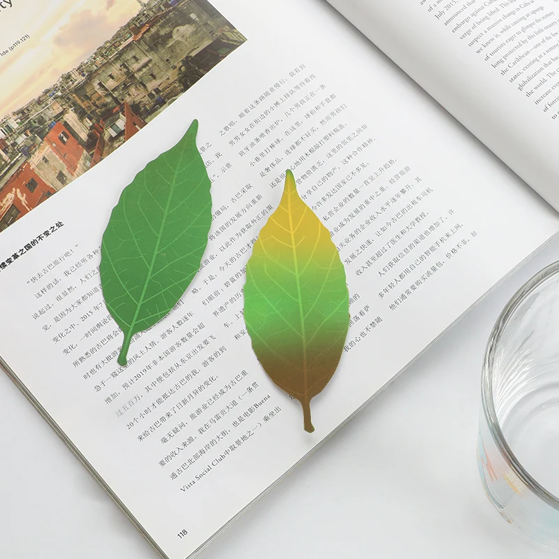 Japonijos importuotų Lapų Termometras spalva keičiasi lapų termometras kūrybos literatūros knygą žymą dovana Nuotrauka 1