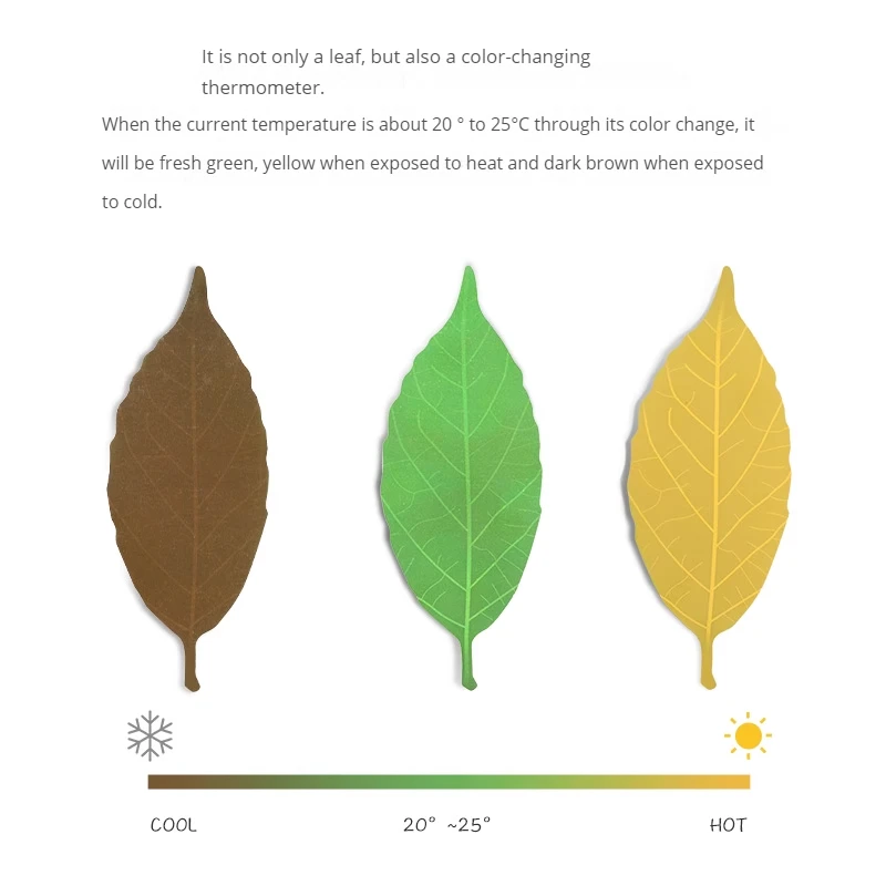 Japonijos importuotų Lapų Termometras spalva keičiasi lapų termometras kūrybos literatūros knygą žymą dovana Nuotrauka 3